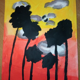 Рисунок "Деревья на закате" на конкурс "Конкурс творческого рисунка “Свободная тема-2021”"