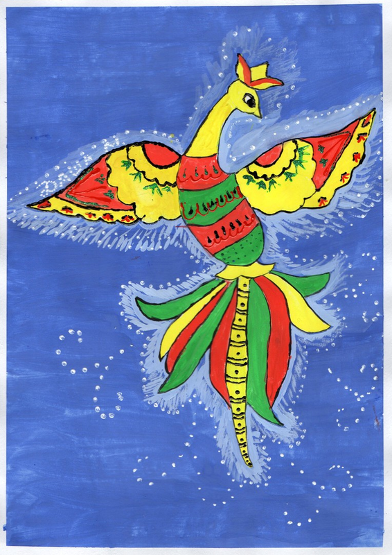Детский рисунок - Жар-птица