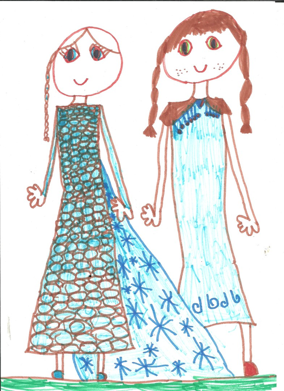 Детский рисунок - Анна и Эльза