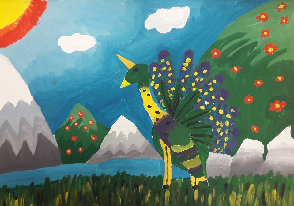 Детский рисунок - жирафопавлин