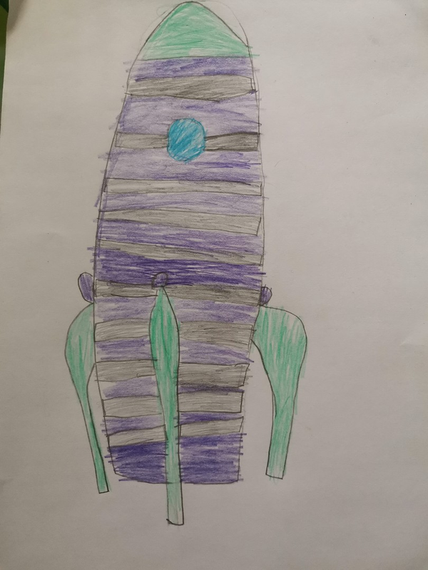 Детский рисунок - Моя ракета