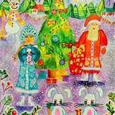 Рисунок "Дед Мороз и Снегурочка" на конкурс "Конкурс творческого рисунка “Свободная тема-2022”"