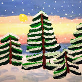 Рисунок "зимний лес"