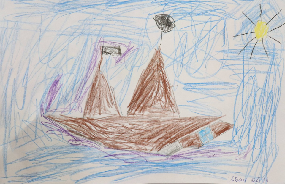 Детский рисунок - Мореплаватели