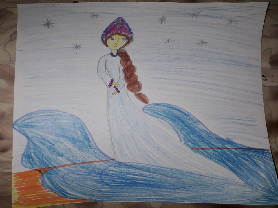 Детский рисунок - Принцесса лебедь