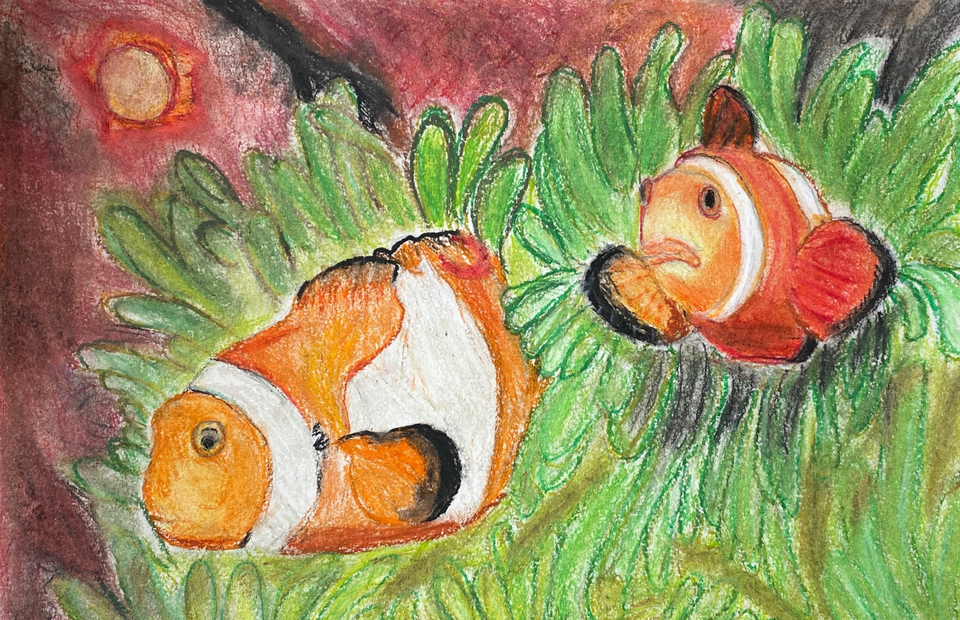 Детский рисунок - Рыбки из мультика Нэмо