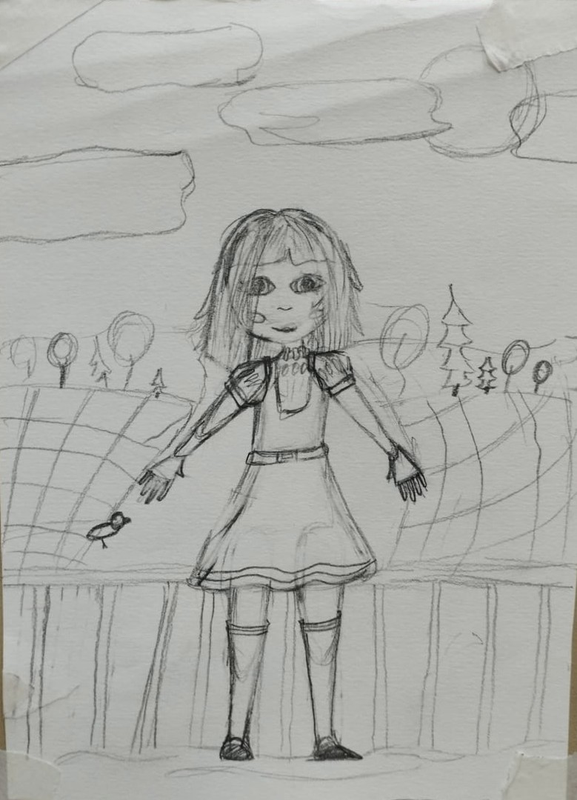 Детский рисунок - На прогулке