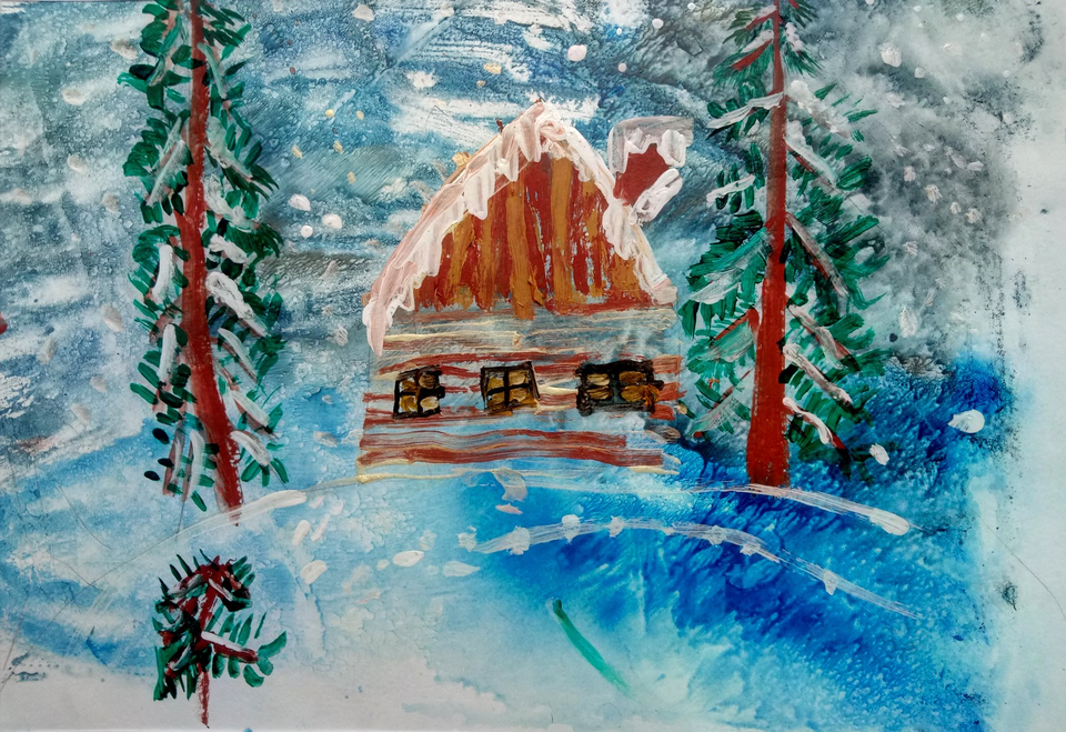 Детский рисунок - Волшебство зимы