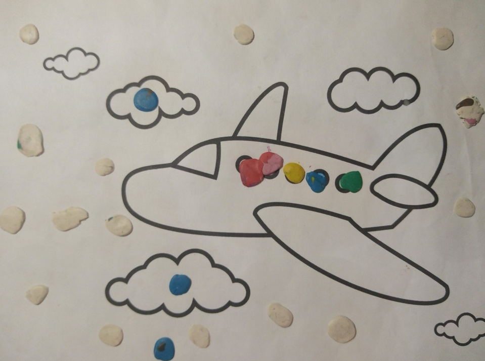 Детский рисунок - самолет