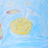 Рисунок "Полет в лунопарк на Луне" на конкурс "Конкурс детского рисунка "Рисовашки и друзья""