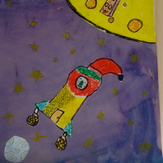 Рисунок "Летим на луну" на конкурс "Конкурс детского рисунка по 6-й серии сериала Рисовашки "На Луну""