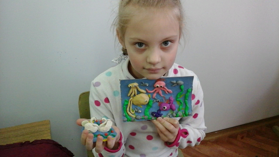 Детский рисунок - Я хочу чтоб жили лебеди и подводный мир