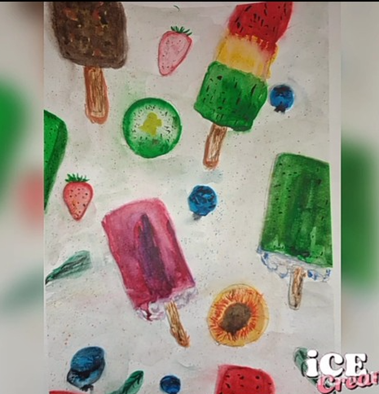 Детский рисунок - Мороженое ice cream