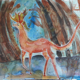 Рисунок "огненный олень" на конкурс "Конкурс детского рисунка “Невероятные животные - 2018”"