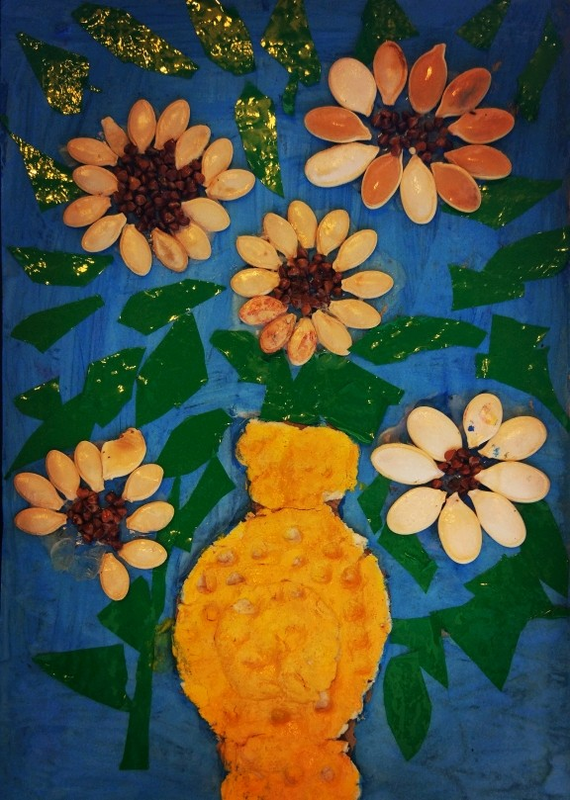 Детский рисунок - Цветы ромашки