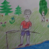 Рисунок "На рыбалке" на конкурс "Конкурс детского рисунка “Чудесное Лето - 2019”"