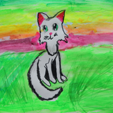 Рисунок "весна белого котика" на конкурс "Весеннее настроение"