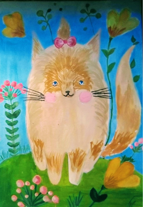 Детский рисунок - Кошечка
