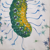 Рисунок "огурцеподобный микроб" на конкурс "Конкурс детского рисунка “Невероятные животные - 2018”"