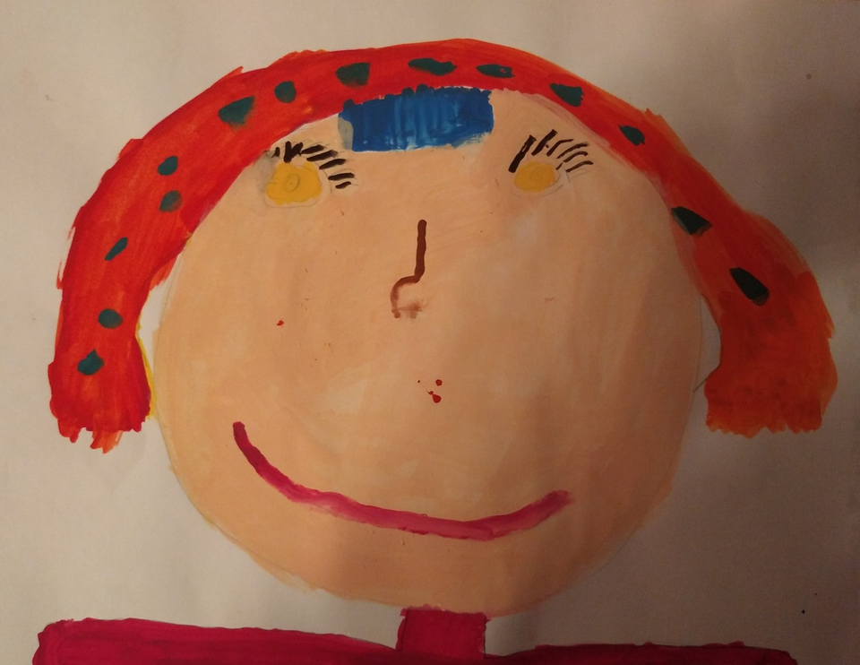 Детский рисунок - Мама рокерша