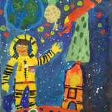 Рисунок "Я скоро вернусь" на конкурс "Конкурс детского рисунка “Таинственный космос - 2018”"