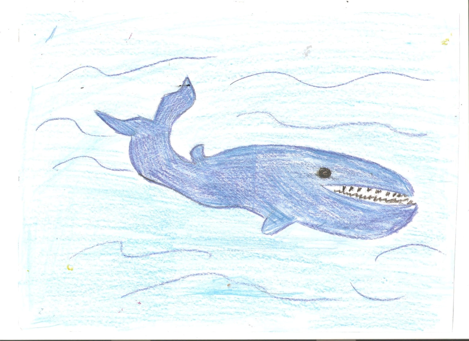 Детский рисунок - Синий кит