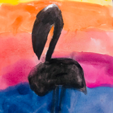 Рисунок "Фламинго на закате"