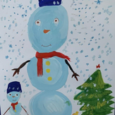 Рисунок "Снеговик" на конкурс "Конкурс творческого рисунка “Свободная тема-2020”"
