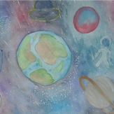 Рисунок "Волшебный космос" на конкурс "Конкурс детского рисунка “Таинственный космос - 2018”"