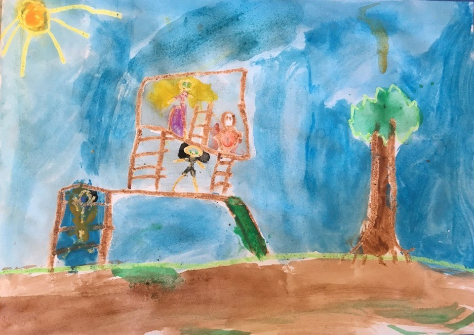 Детский рисунок - Город моего детства