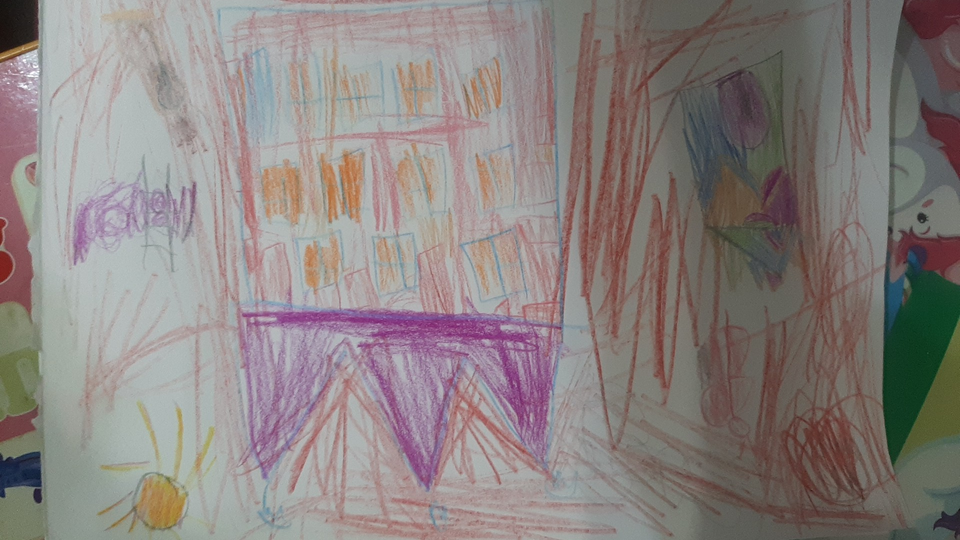 Детский рисунок - Лесной домик