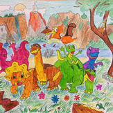 Рисунок "Динозаврики"