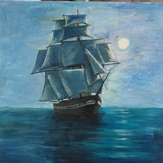 Рисунок "Вечер на корабле" на конкурс "Конкурс детского рисунка “Как я провел лето - 2020”"