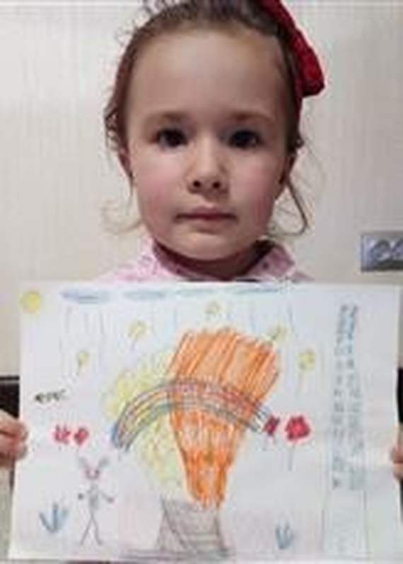 Детский рисунок - Осенний город