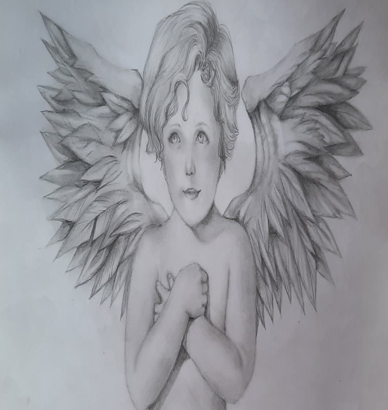 Детский рисунок - Ангелы- наши хранители