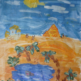 Рисунок "Жаркий пейзаж" на конкурс "Конкурс детского рисунка по 3-й серии "Волшебные Сны""