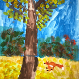 Рисунок "Рыжая осень" на конкурс "Конкурс детского рисунка “Сказочная осень - 2018”"