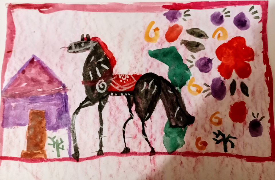 Детский рисунок - Конь