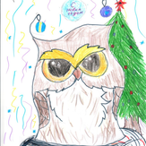 Рисунок "Новогодняя совушка" на конкурс "Конкурс детского рисунка "Новогоднее Настроение - 2021""