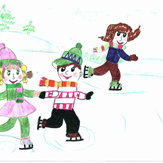 Рисунок "Ледовая сказка" на конкурс "Конкурс детского рисунка “Спорт в нашей жизни”"