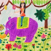 Рисунок "Верный слоник и принцесса"
