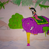 Рисунок "Путешествие слоника и Принцессы"