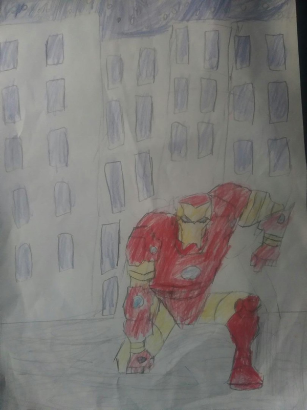 Детский рисунок - Железный человек