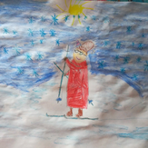Рисунок "Спортивная бабушка" на конкурс "Конкурс детского рисунка “Спорт в нашей жизни”"