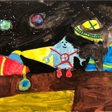 Рисунок "Где-то в далекой галактике" на конкурс "Конкурс детского рисунка “Таинственный космос - 2018”"