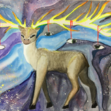 Рисунок "Всевидящий  олень" на конкурс "Конкурс детского рисунка “Невероятные животные - 2018”"