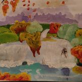 Рисунок "Осенний водопад" на конкурс "Конкурс рисунка "Осенний листопад 2017""