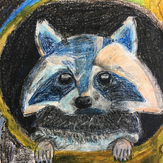 Рисунок "Енот в дупле" на конкурс "Конкурс детского рисунка "Любимое животное - 2018""