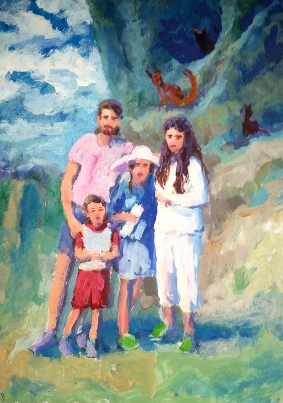 Детский рисунок - Наша семья в Крыму