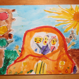 Рисунок "Семейное автопутешествие" на конкурс "Конкурс детского рисунка "Моя семья 2017""